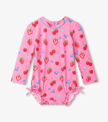 Baby Girls Summer Berries One-Piece Rashguard Swimsuit | Hatley