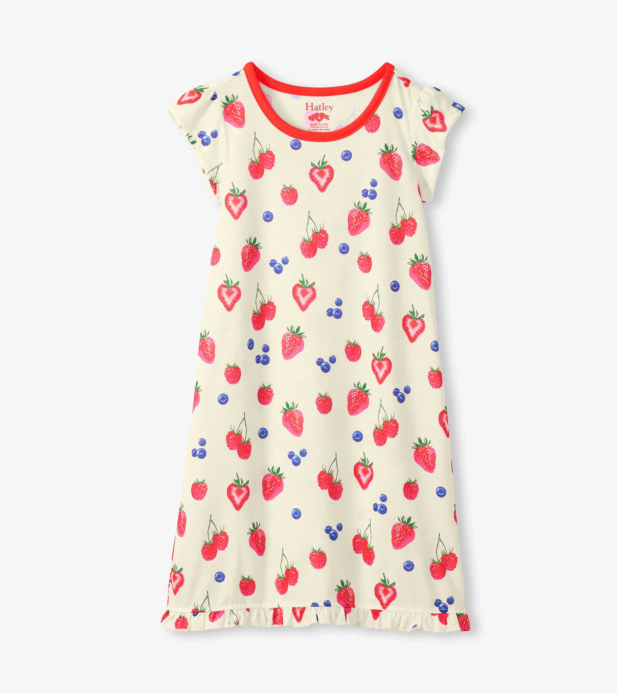 Girls Summer Berries Ruffle Hem Nightdress | Hatley Girls