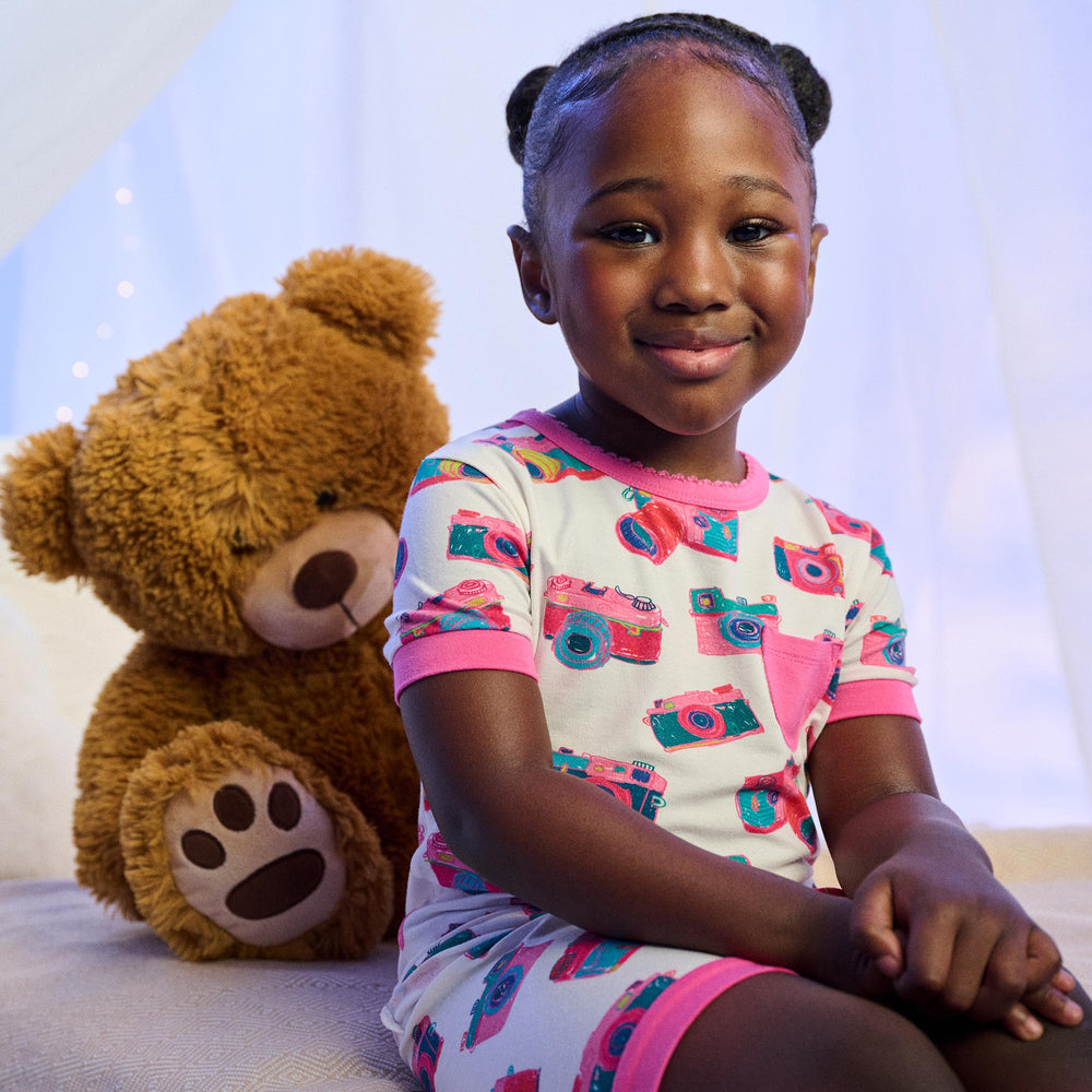 Girls Sketchy Cameras Bamboo Short Pajama Set | Hatley Outlet Girls