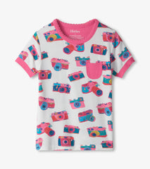 Girls Sketchy Cameras Bamboo Short Pajama Set | Hatley Outlet Girls