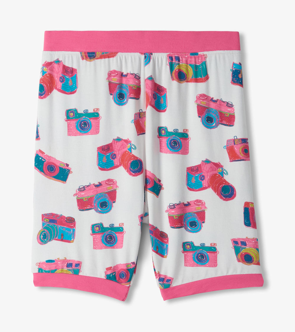 Girls Sketchy Cameras Bamboo Short Pajama Set | Hatley Outlet Girls
