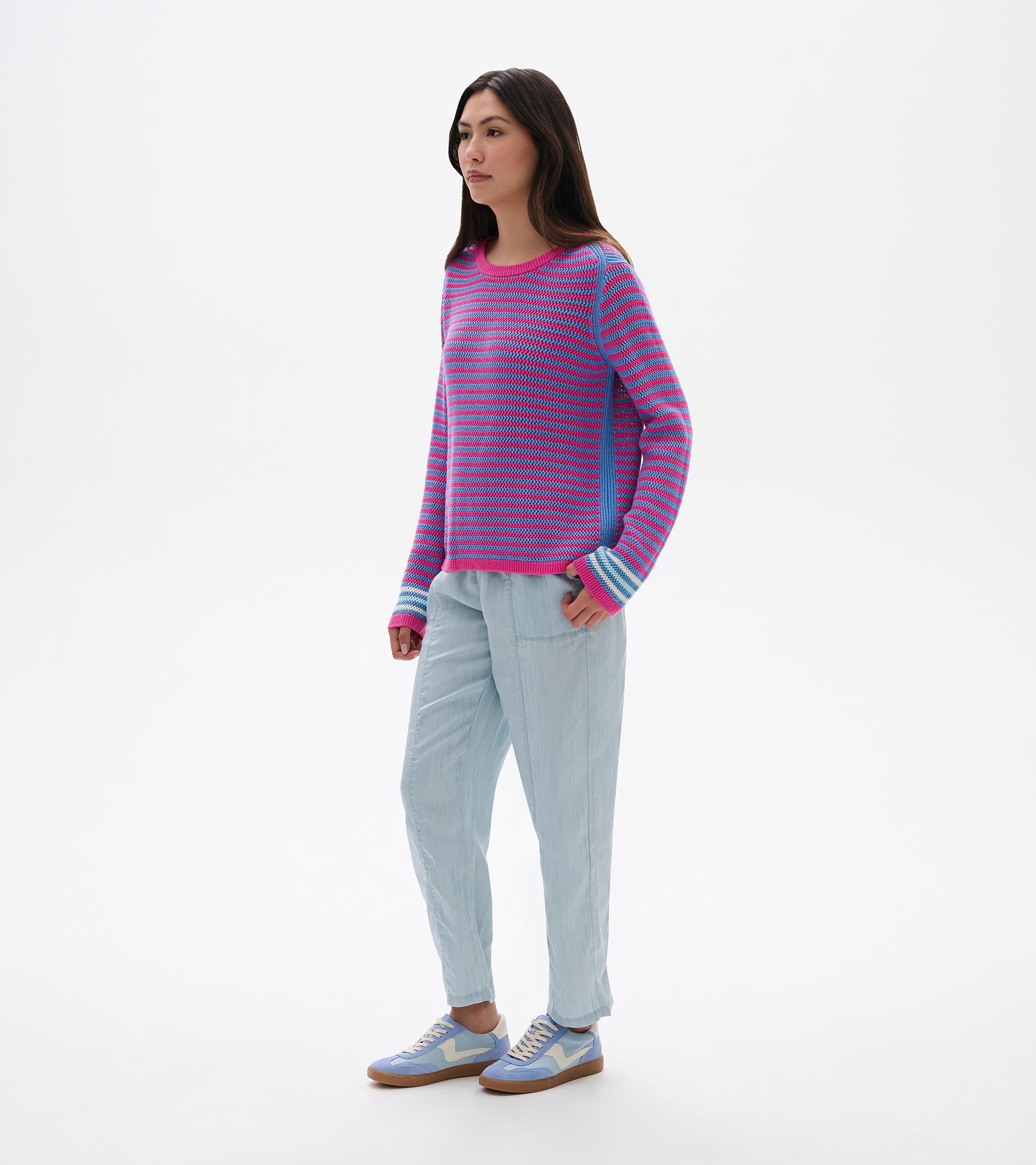 Pointelle Stripe Sweater - South East Summer | Hatley