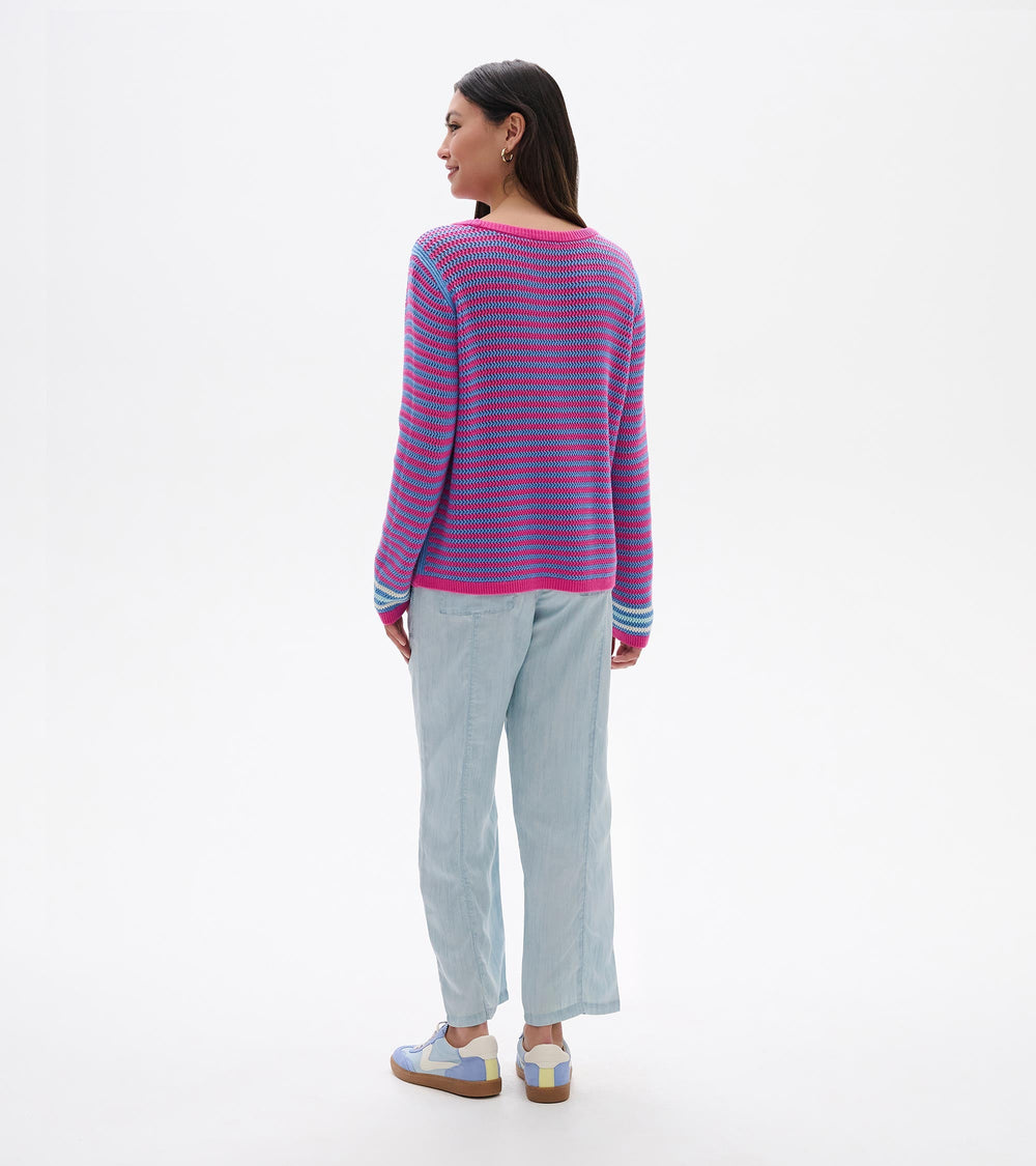 Pointelle Stripe Sweater - South East Summer | Hatley