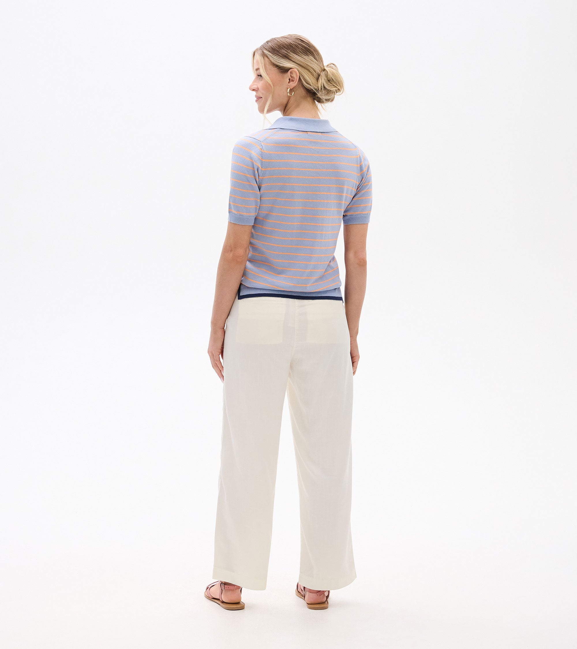 Johnny Collar Top - Serenity Stripe | Hatley US Women