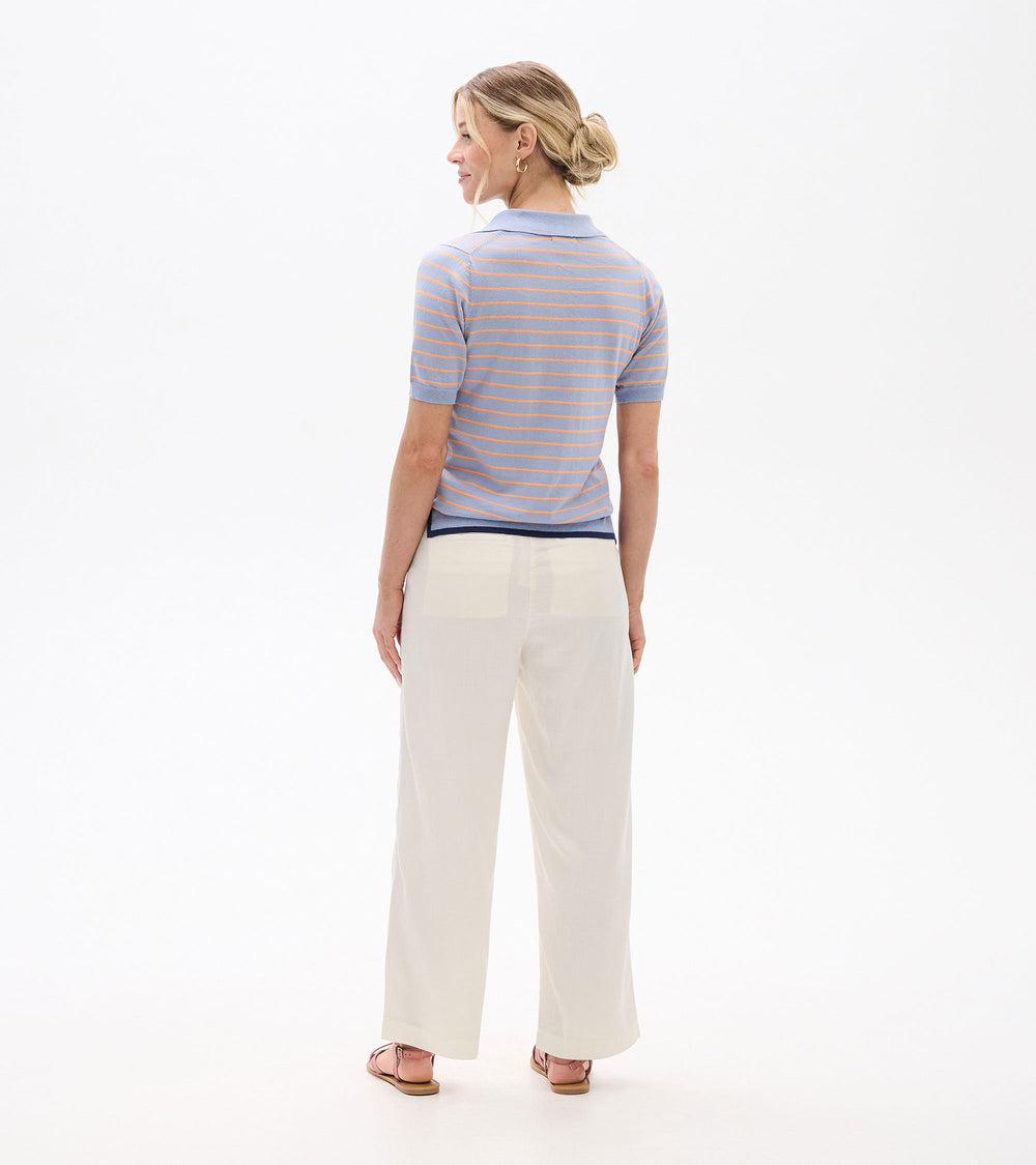Johnny Collar Top - Serenity Stripe | Hatley US Women