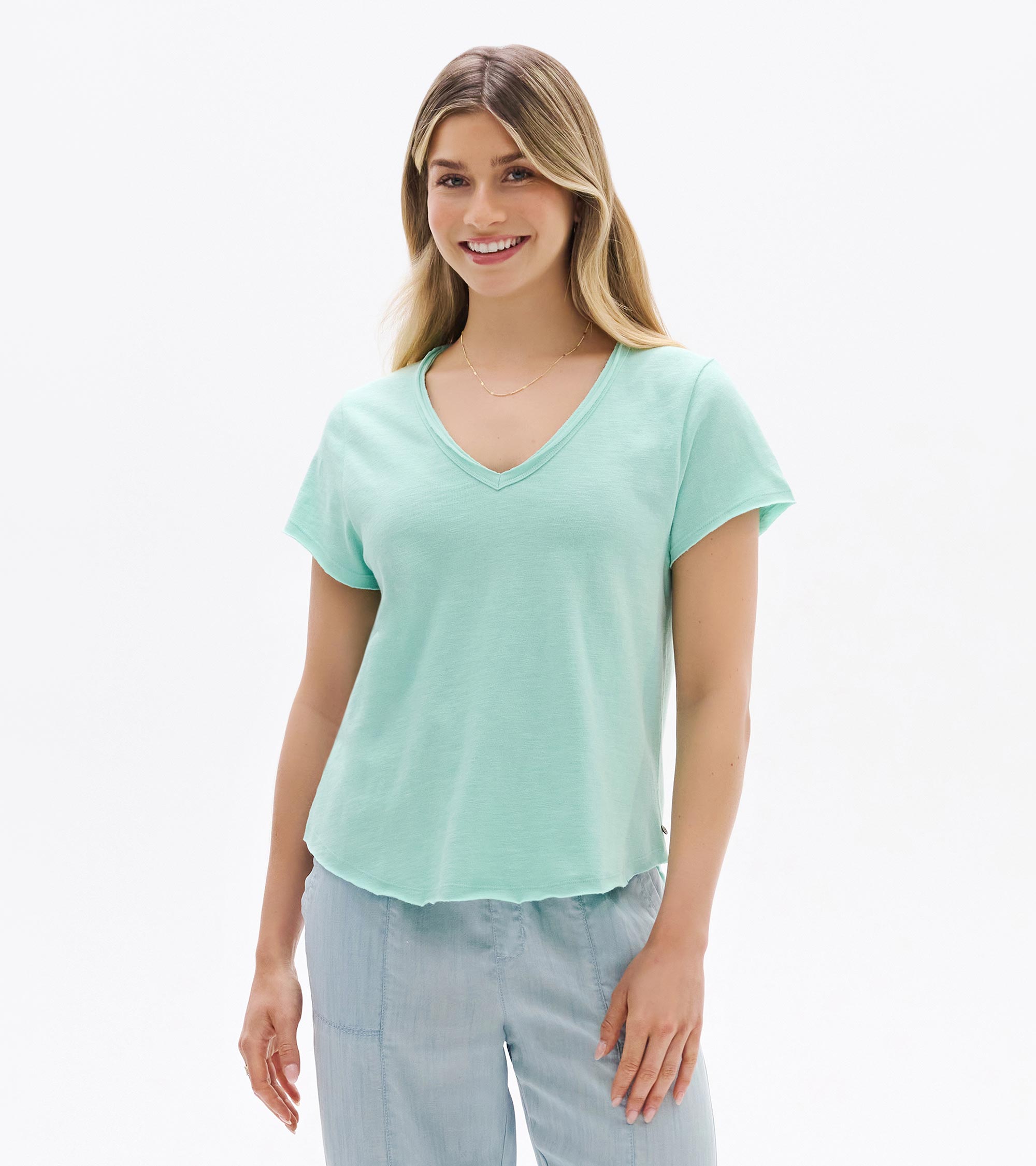 Sadie V-Neck Tee - Sea Glass | Hatley Outlet Women