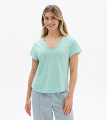 Sadie V-Neck Tee - Sea Glass | Hatley Outlet Women