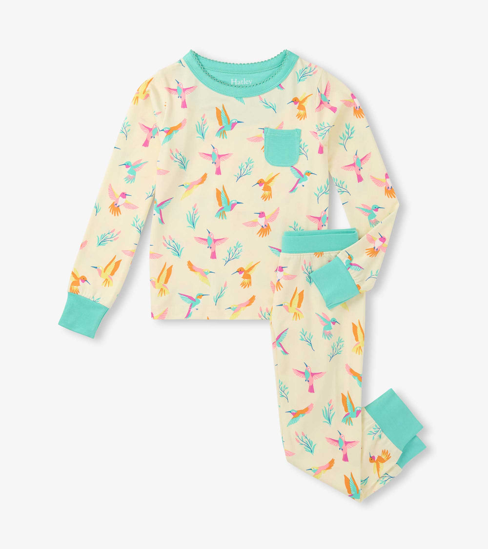 Girls Springtime Hummingbirds Bamboo Pajama Set | Hatley Discount Girls