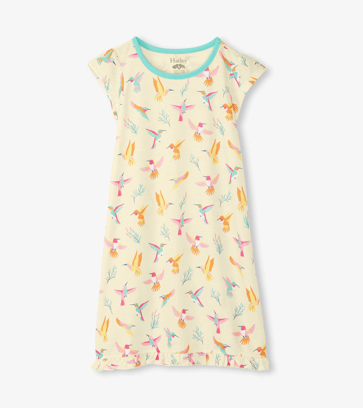 Girls Springtime Hummingbirds Ruffle Hem Nightdress | Hatley Outlet Girls
