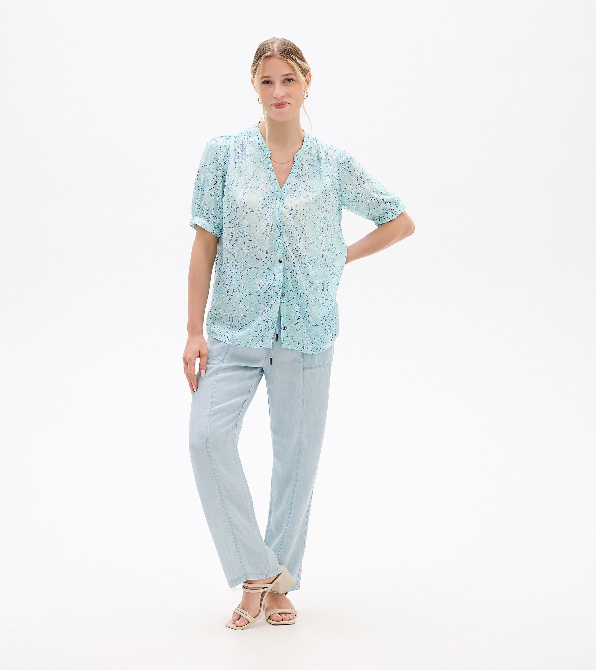 Ivy Blouse - Beach Glass Ikat | Hatley US Women