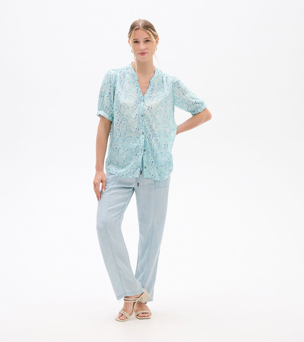 Ivy Blouse - Beach Glass Ikat | Hatley US Women