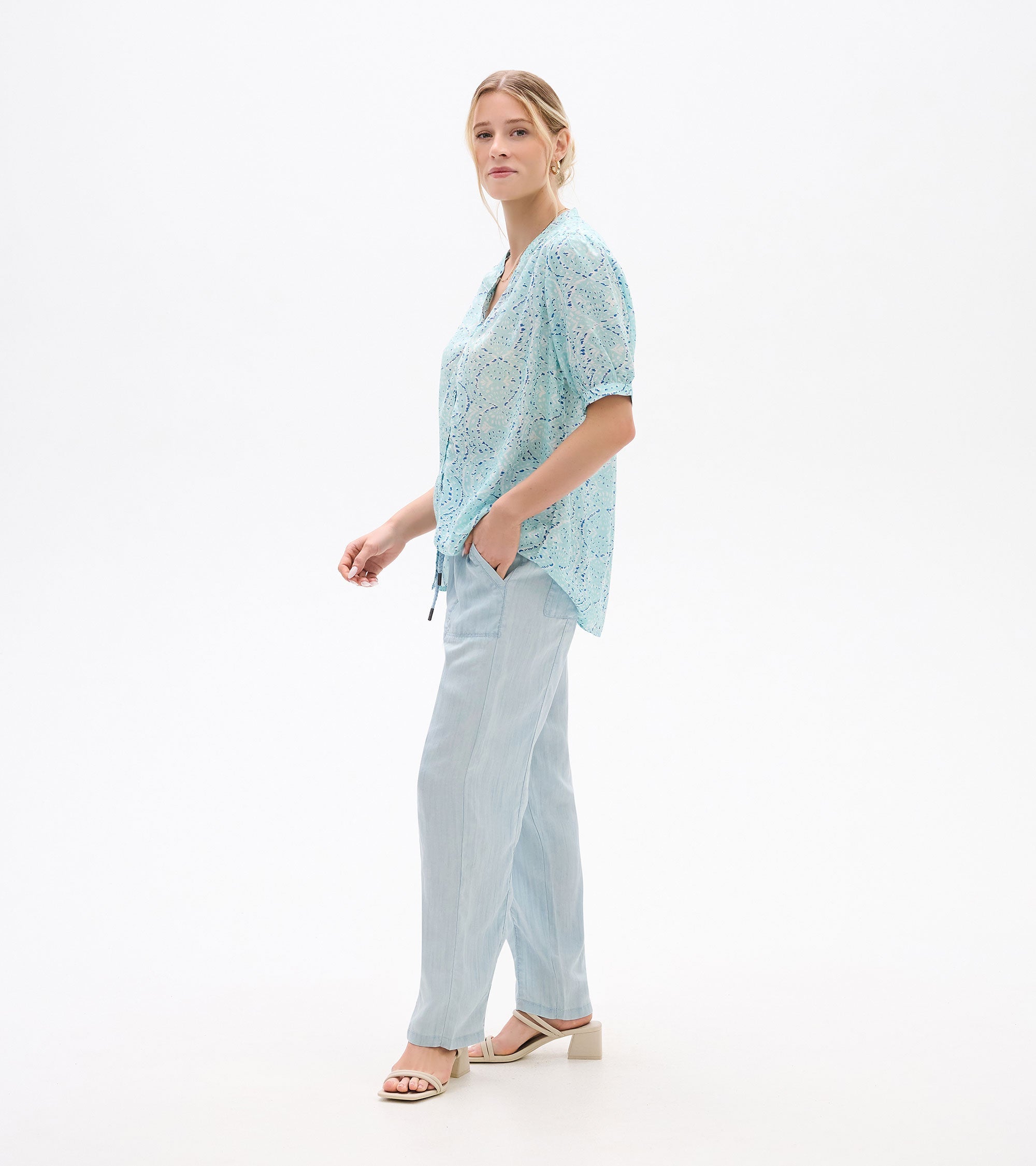 Ivy Blouse - Beach Glass Ikat | Hatley US Women