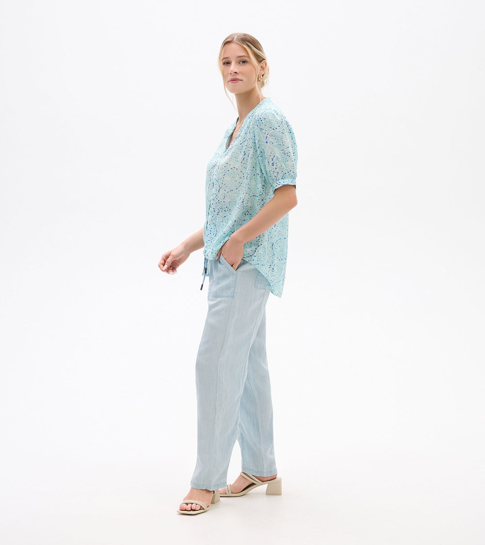 Ivy Blouse - Beach Glass Ikat | Hatley US Women