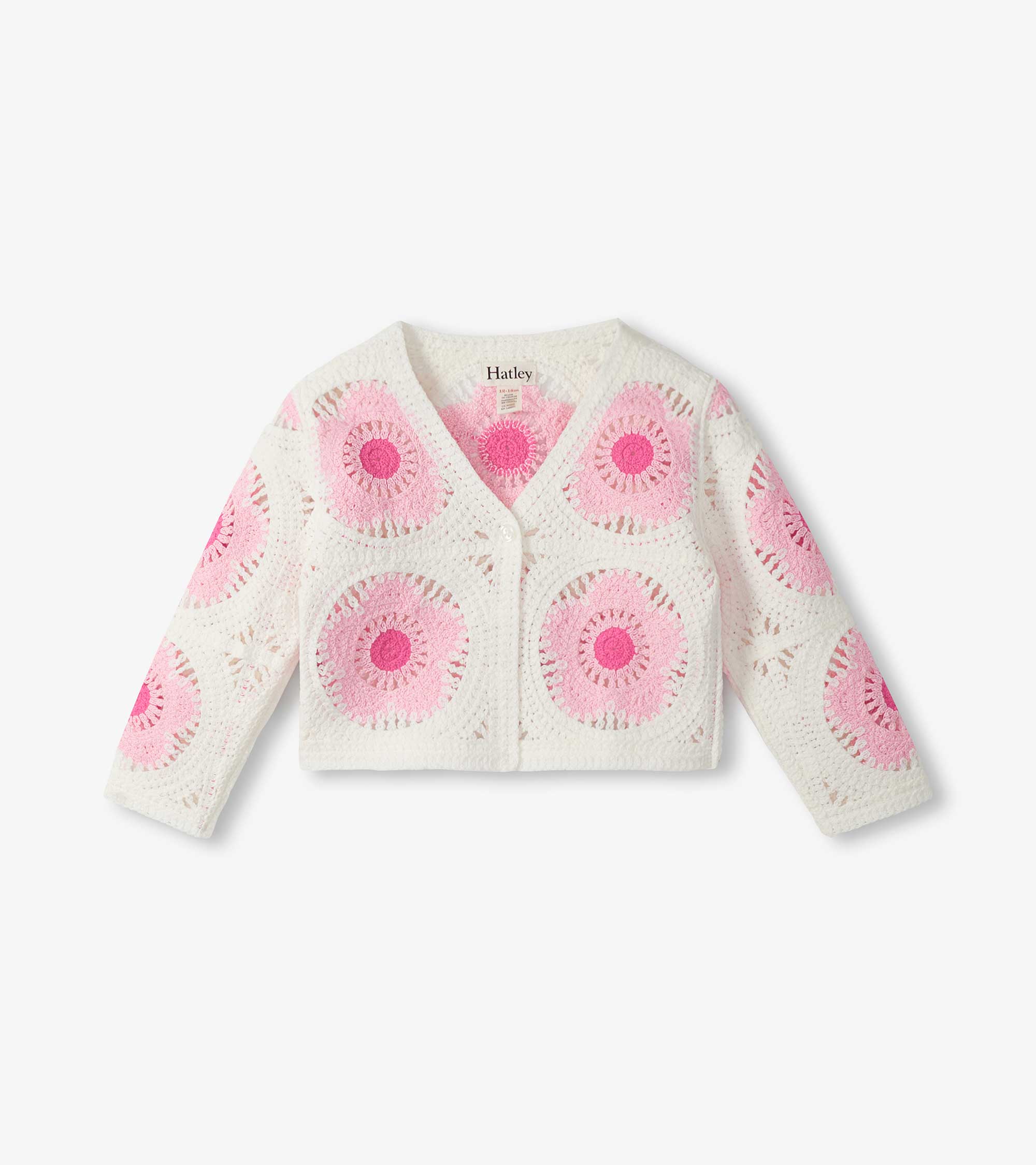 Baby & Toddler Girls Pink & Cream Flower Crochet Cardigan | Hatley Baby & Toddler