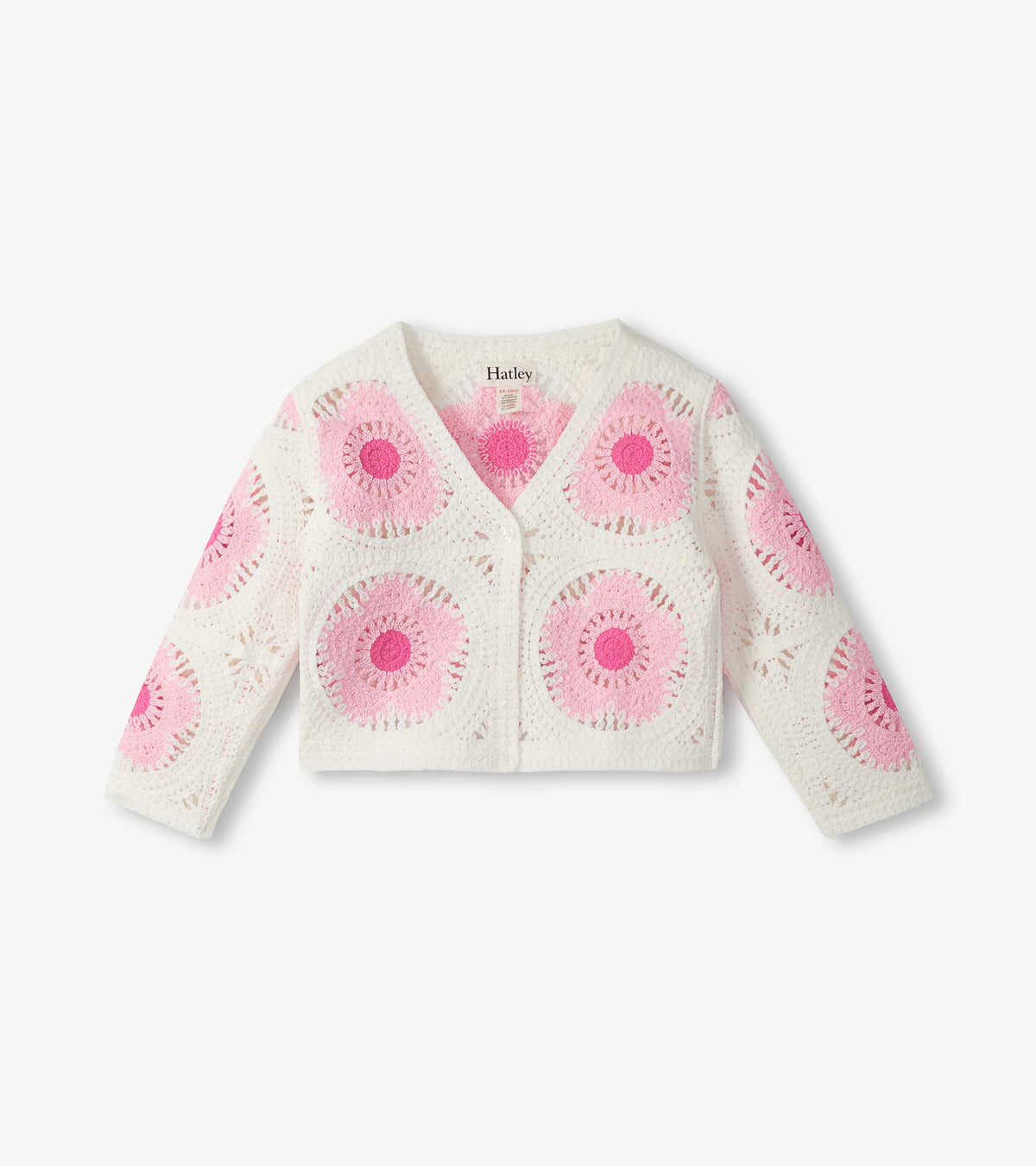 Baby & Toddler Girls Pink & Cream Flower Crochet Cardigan | Hatley Baby & Toddler