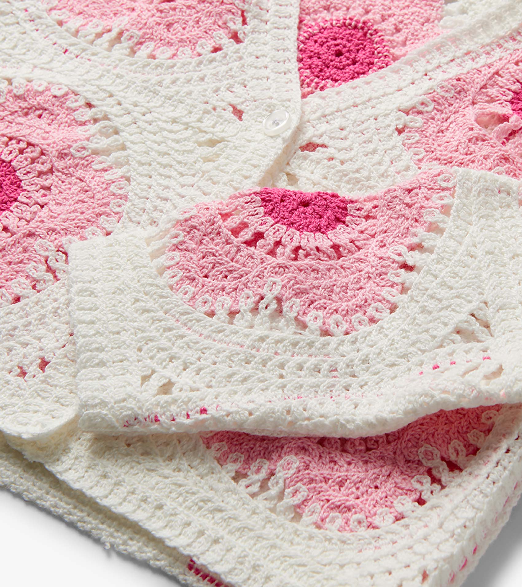 Baby & Toddler Girls Pink & Cream Flower Crochet Cardigan | Hatley Baby & Toddler