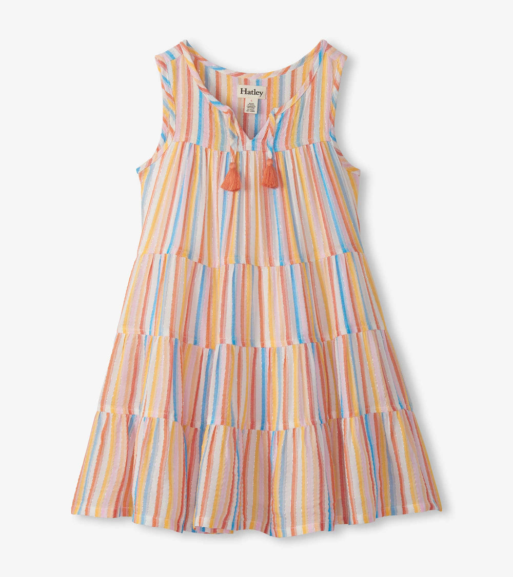 Girls Sunny Stripes Tiered Dress | Hatley Sale Girls