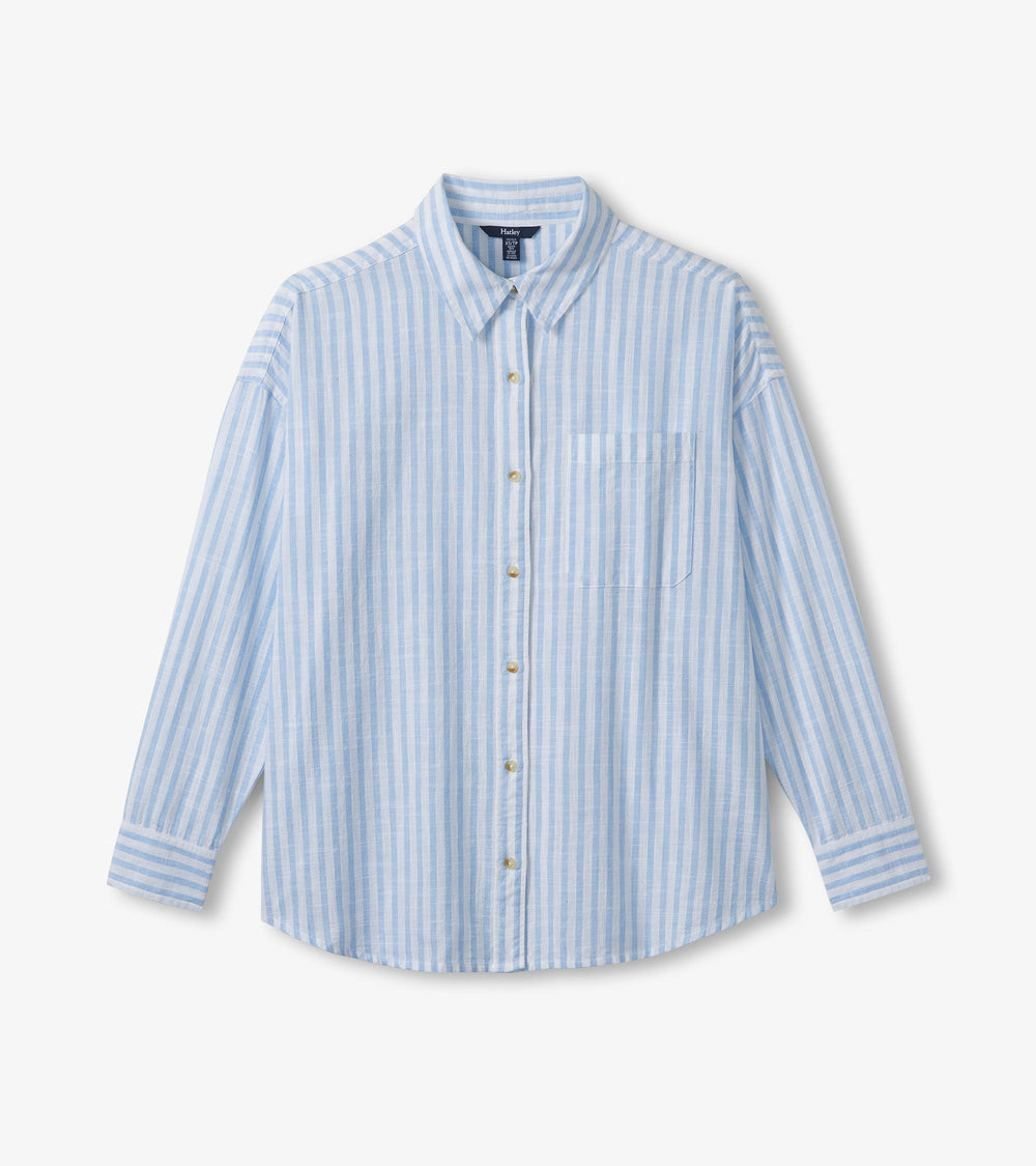 Relaxed Button Down - Cashmere Blue Stripes | Hatley Discount Women
