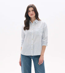 Relaxed Button Down - Cashmere Blue Stripes | Hatley Discount Women