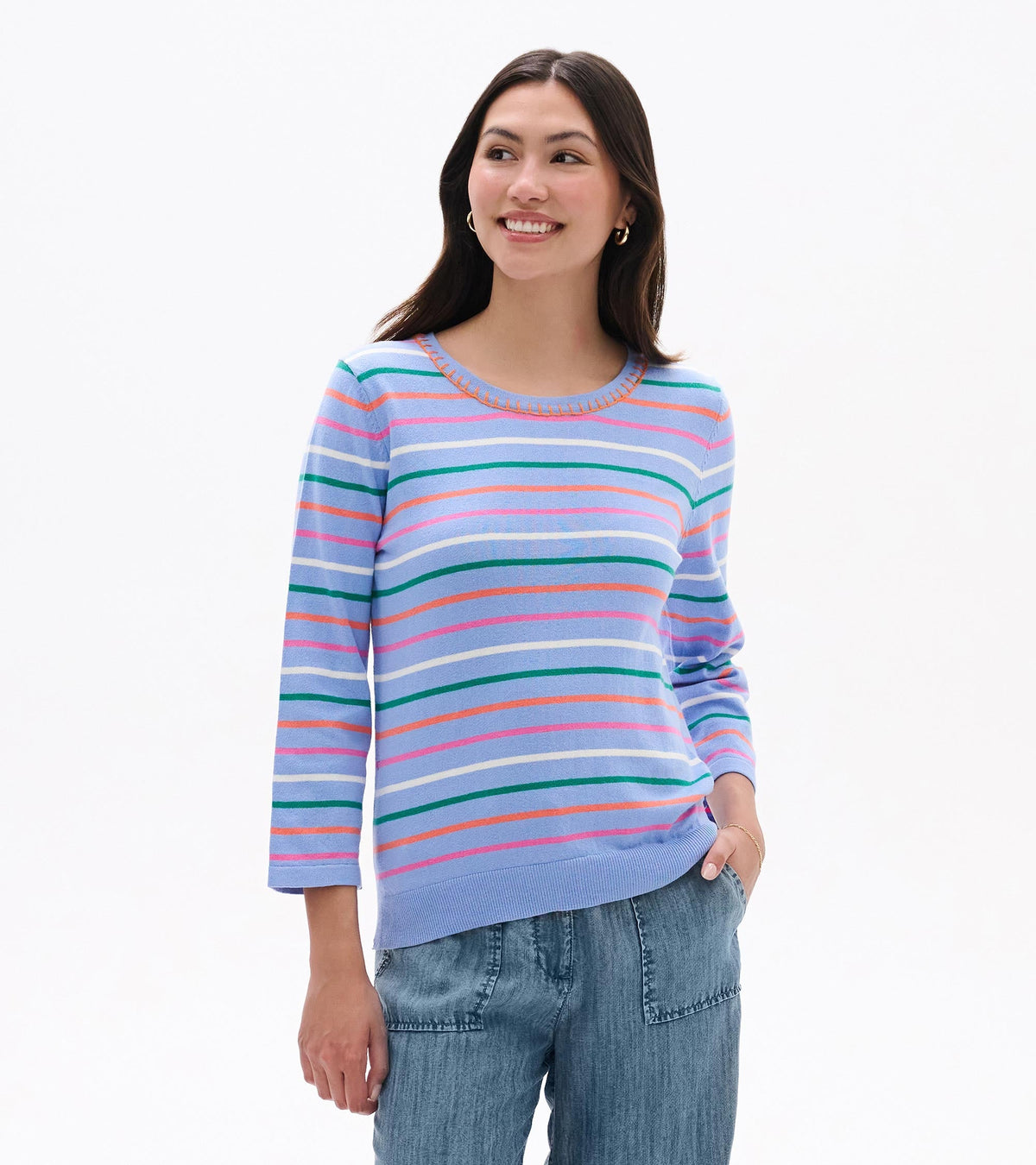 3/4 Sleeve Knit Top - Summer Stripes | Hatley Discount Women