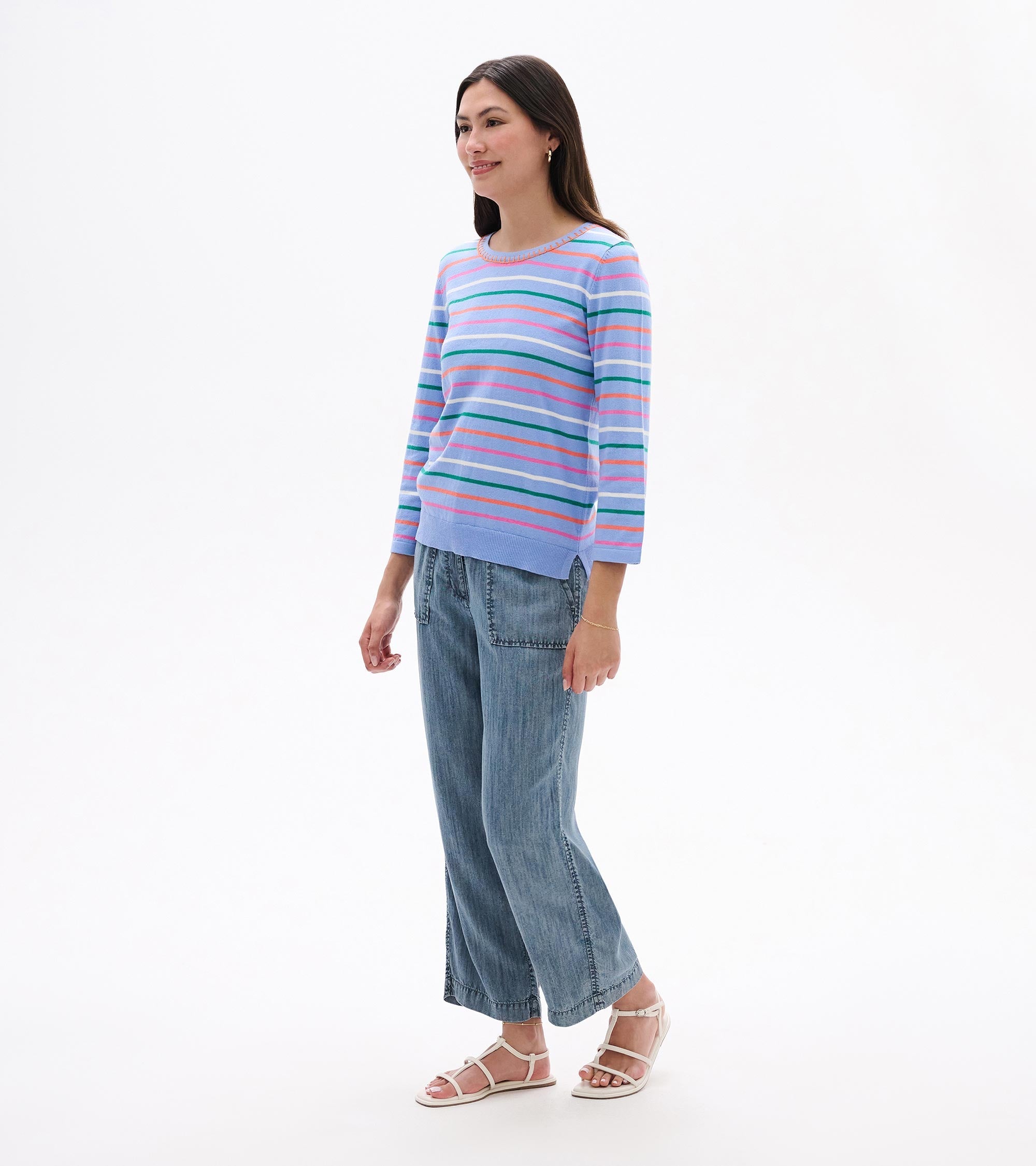 3/4 Sleeve Knit Top - Summer Stripes | Hatley Discount Women