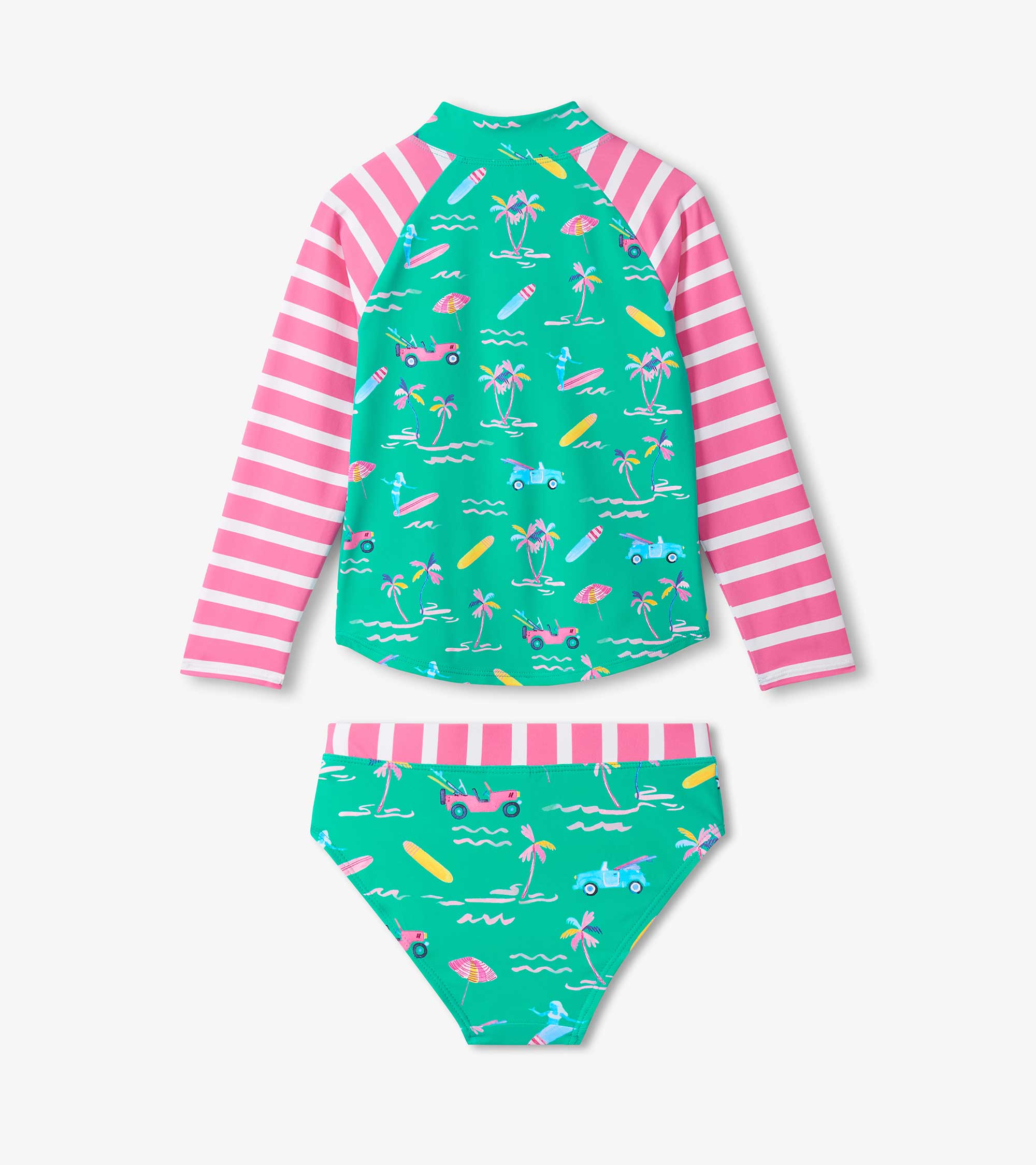 Girls Tropical Long Sleeve Two-Piece Rashguard Swimsuit | Hatley Sale Girls
