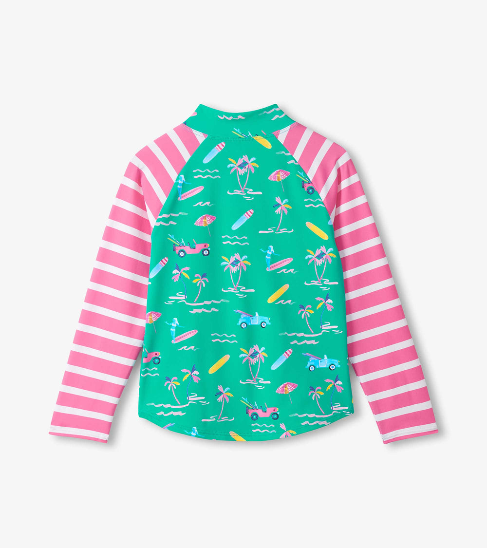 Girls Tropical Long Sleeve Two-Piece Rashguard Swimsuit | Hatley Sale Girls
