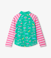 Girls Tropical Long Sleeve Two-Piece Rashguard Swimsuit | Hatley Sale Girls