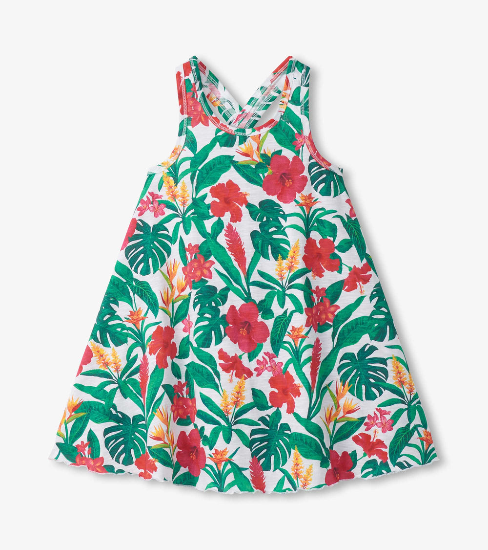 Girls Tropical Flowers Trapeze Dress | Hatley Girls