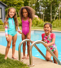 Girls Turquoise Shimmer Long Sleeve Two-Piece Rashguard Swimsuit | Hatley US Girls