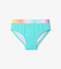 Girls Turquoise Shimmer Long Sleeve Two-Piece Rashguard Swimsuit | Hatley US Girls