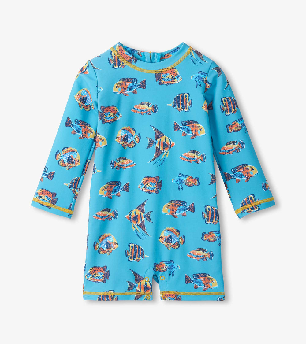 Baby Boys Tropical Ocean One-Piece Rashguard Swimsuit | Hatley For Baby & Toddler
