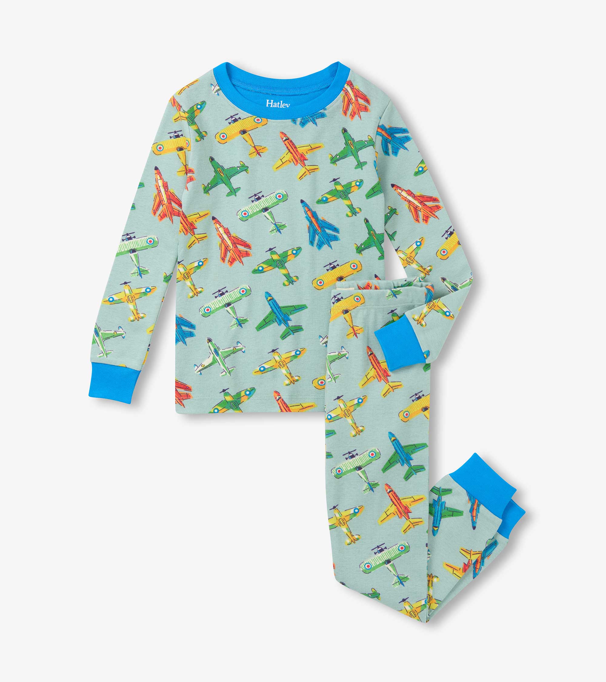 Boys Vintage Aircrafts Cotton Pajama Set | Hatley Boys