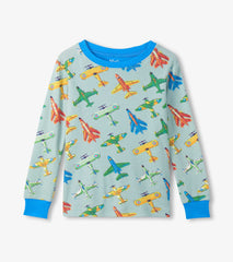 Boys Vintage Aircrafts Cotton Pajama Set | Hatley Boys