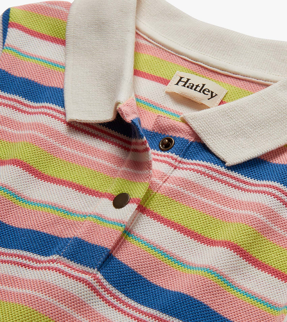 Girls Vintage Camp Stripe Pique Polo Dress | Hatley Outlet Girls