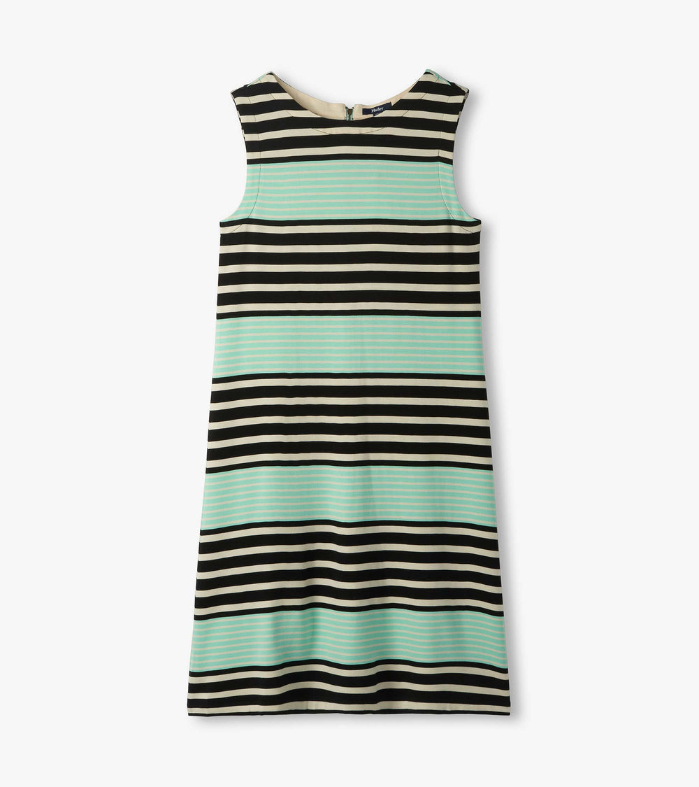 Sofia Dress - Black Colorblock Stripes | Hatley
