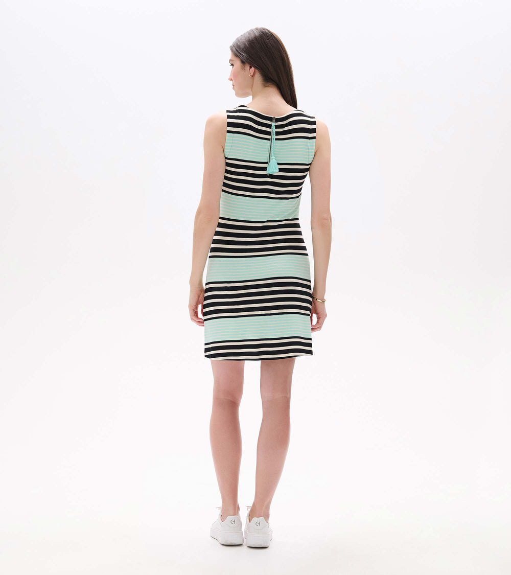 Sofia Dress - Black Colorblock Stripes | Hatley