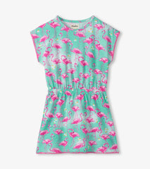 Girls Whimsical Flamingos Cinched Waist Dress | Hatley For Girls