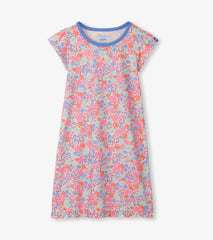 Girls Whimsical Flowers Ruffle Hem Nightdress | Hatley Girls