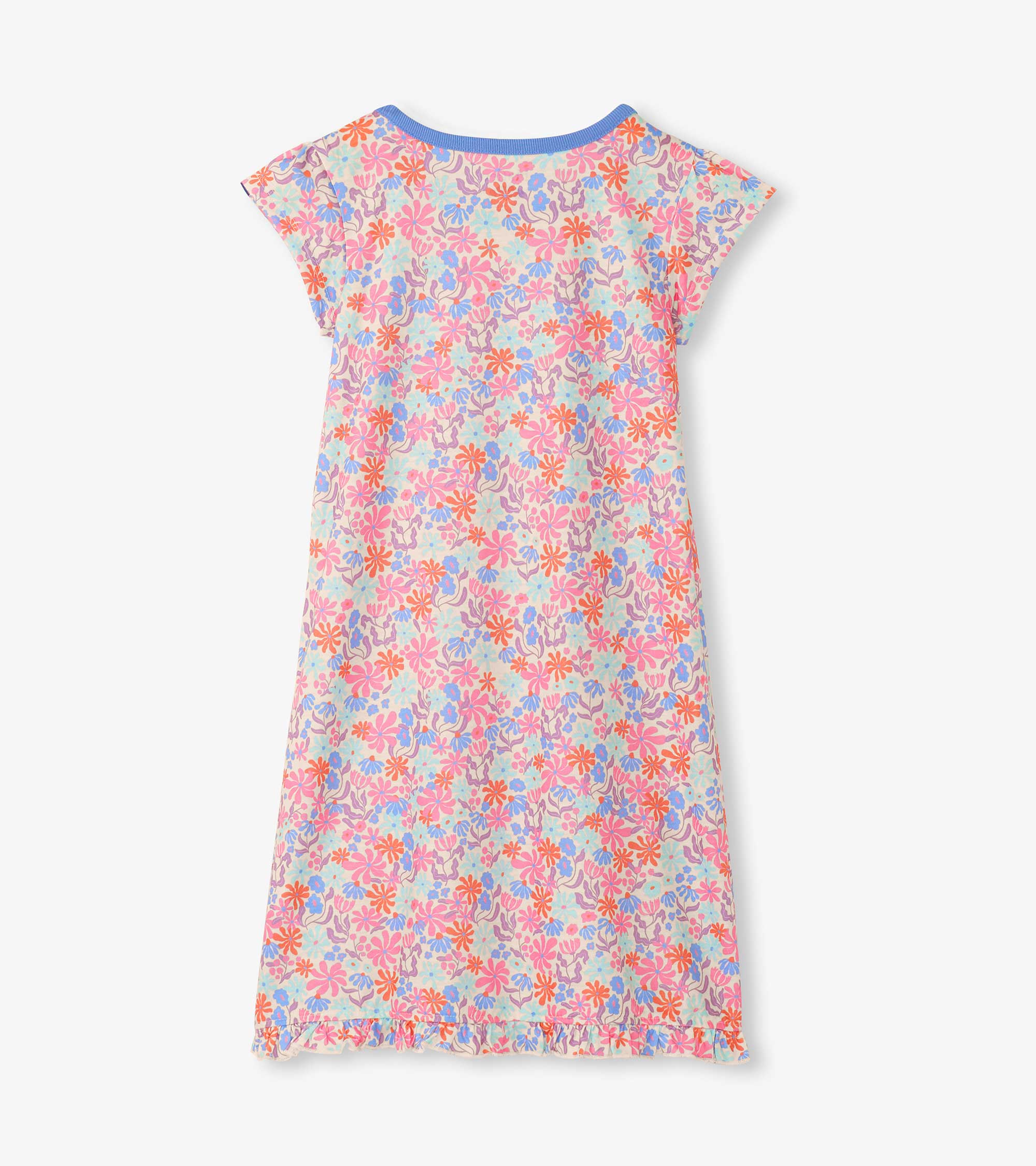 Girls Whimsical Flowers Ruffle Hem Nightdress | Hatley Girls