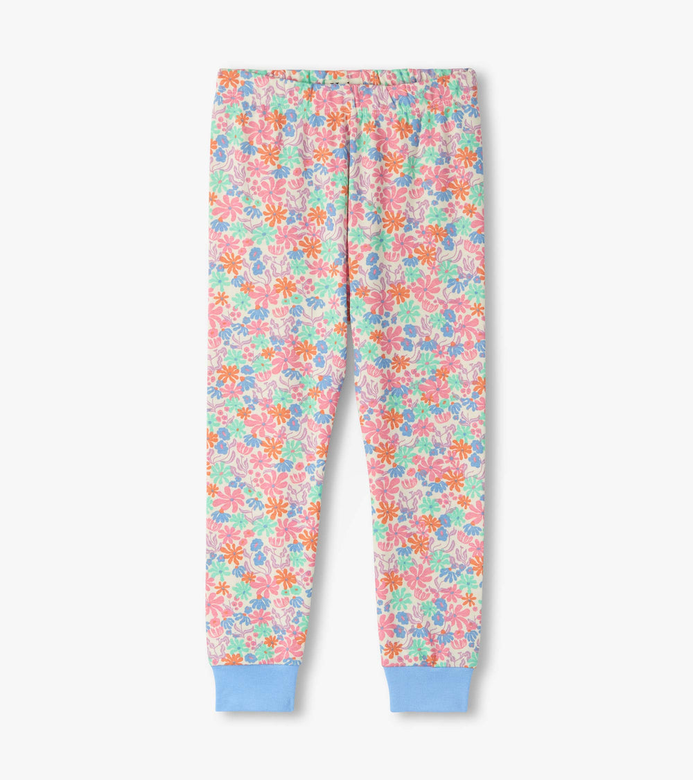 Girls Whimsical Flowers Cotton Pajama Set | Hatley Sale Girls