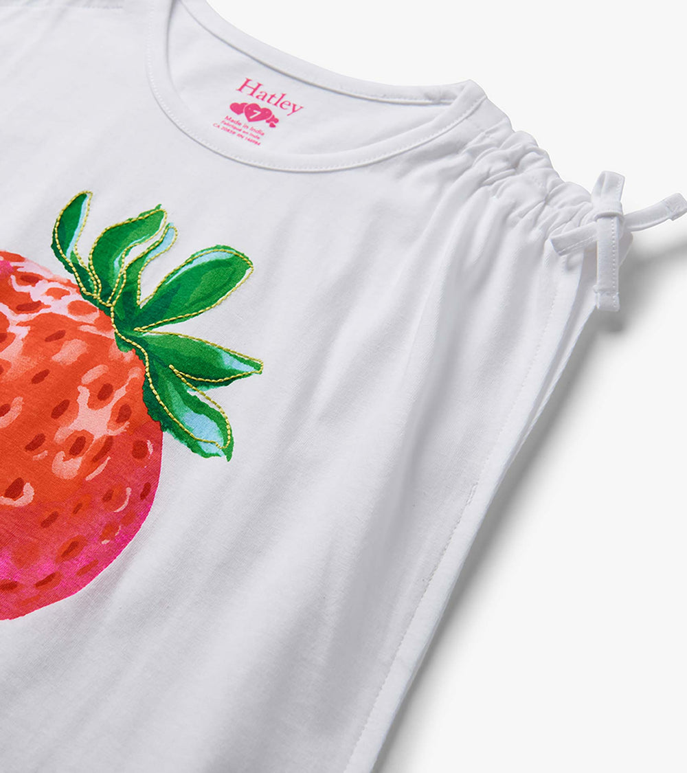 Girls Strawberry Cinched Shoulder Top | Hatley Onsale Girls