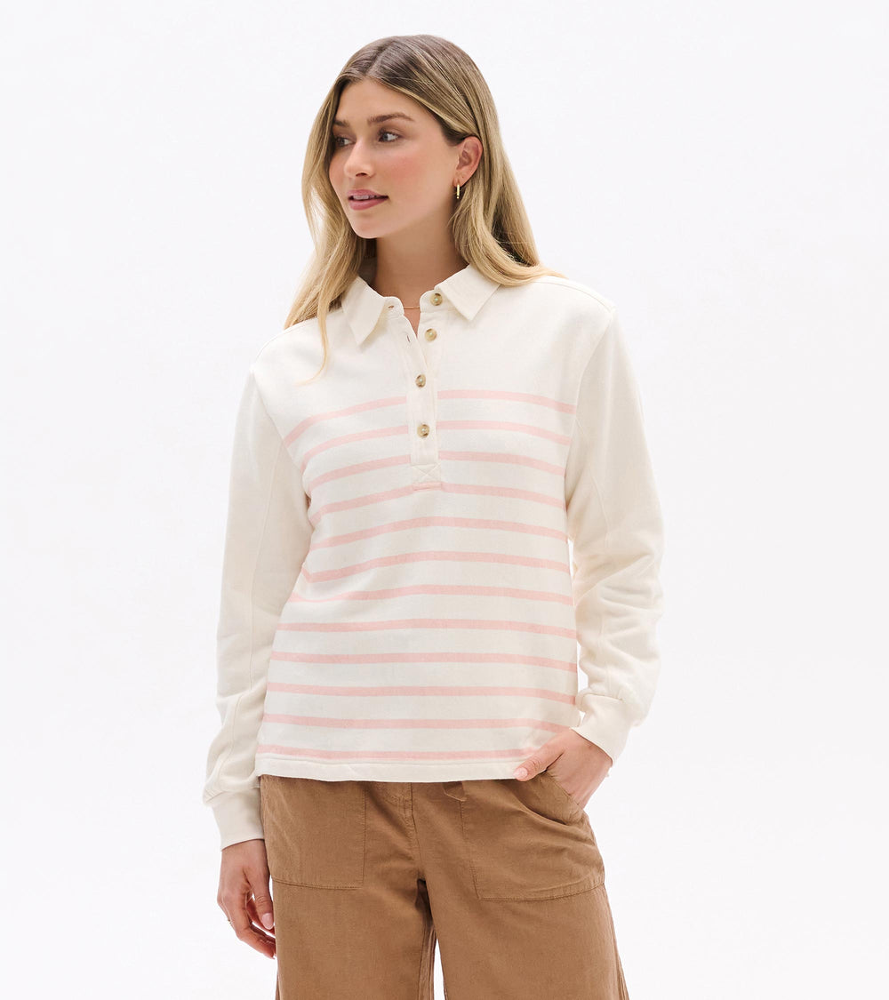 Coco Polo Top - Pink Stripes | Hatley Women