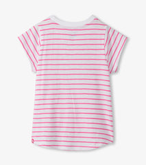 Girls Radiant Flower Striped Tie Front T-Shirt | Hatley Outlet Girls