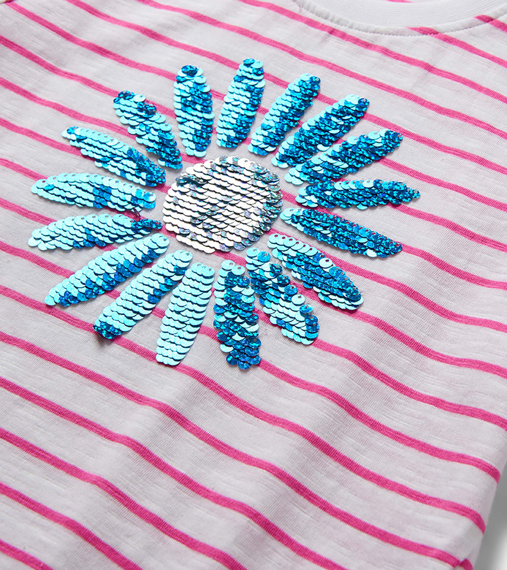 Girls Radiant Flower Striped Tie Front T-Shirt | Hatley Outlet Girls