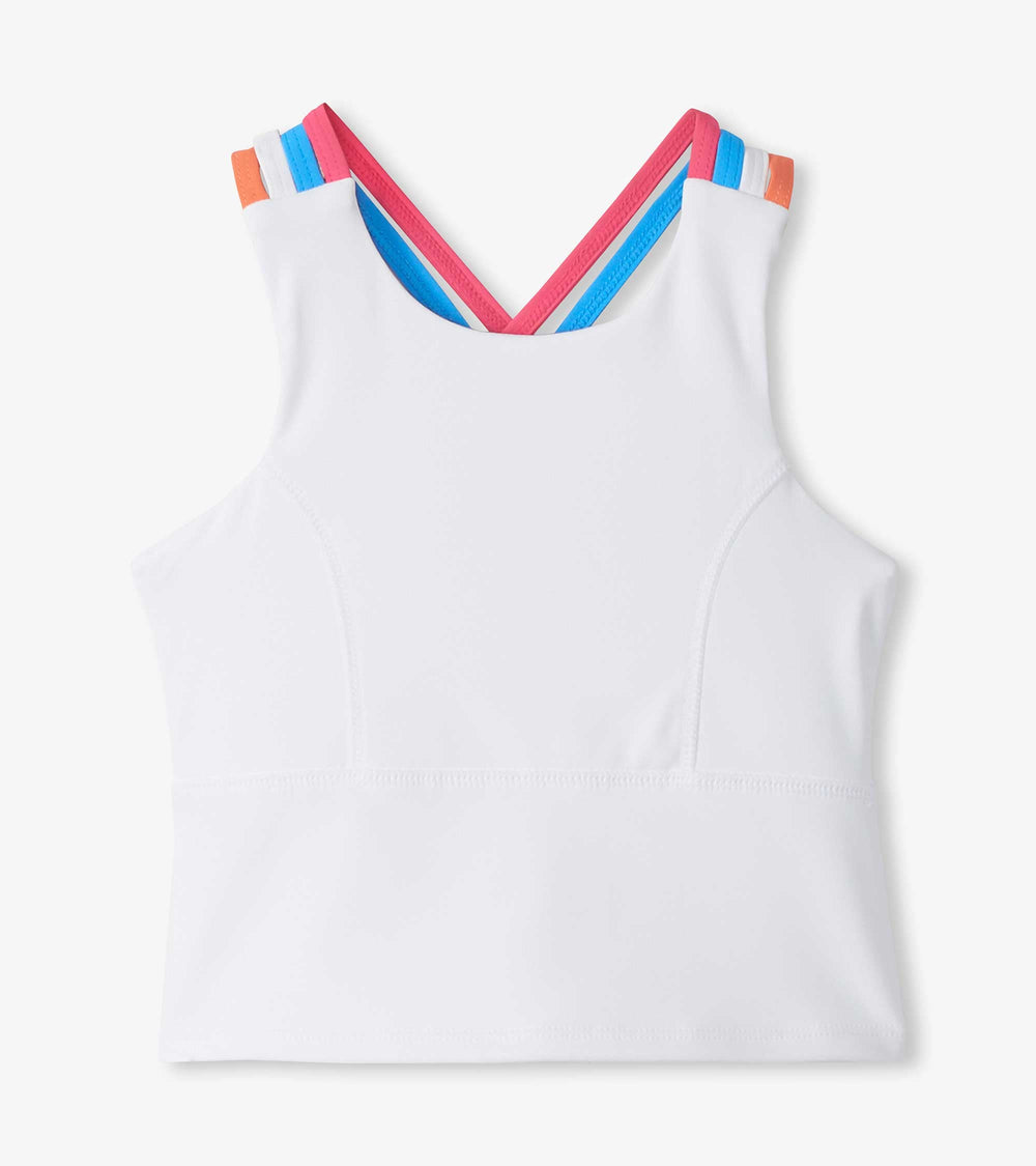 Girls White Strappy Active Tank | Hatley US Girls
