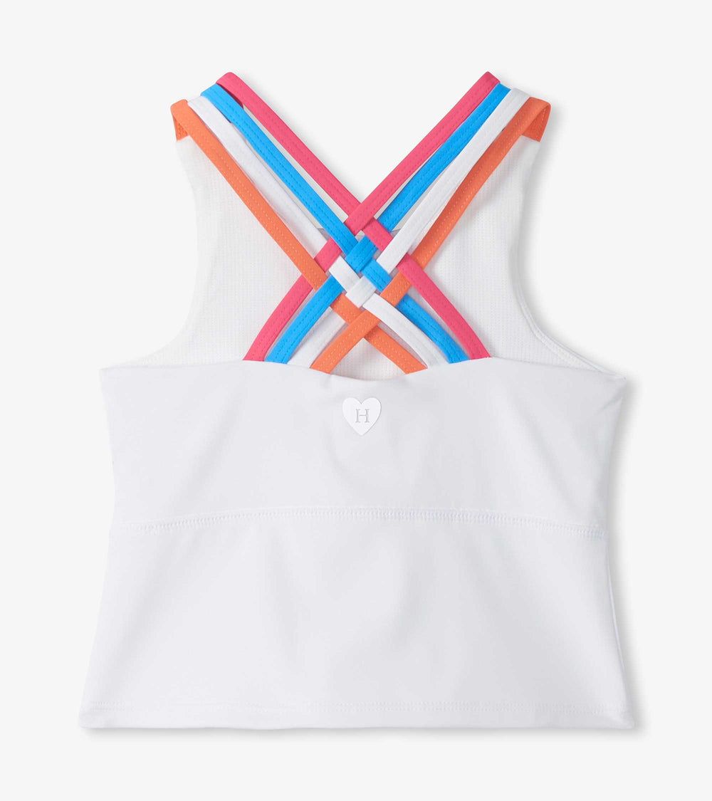 Girls White Strappy Active Tank | Hatley US Girls
