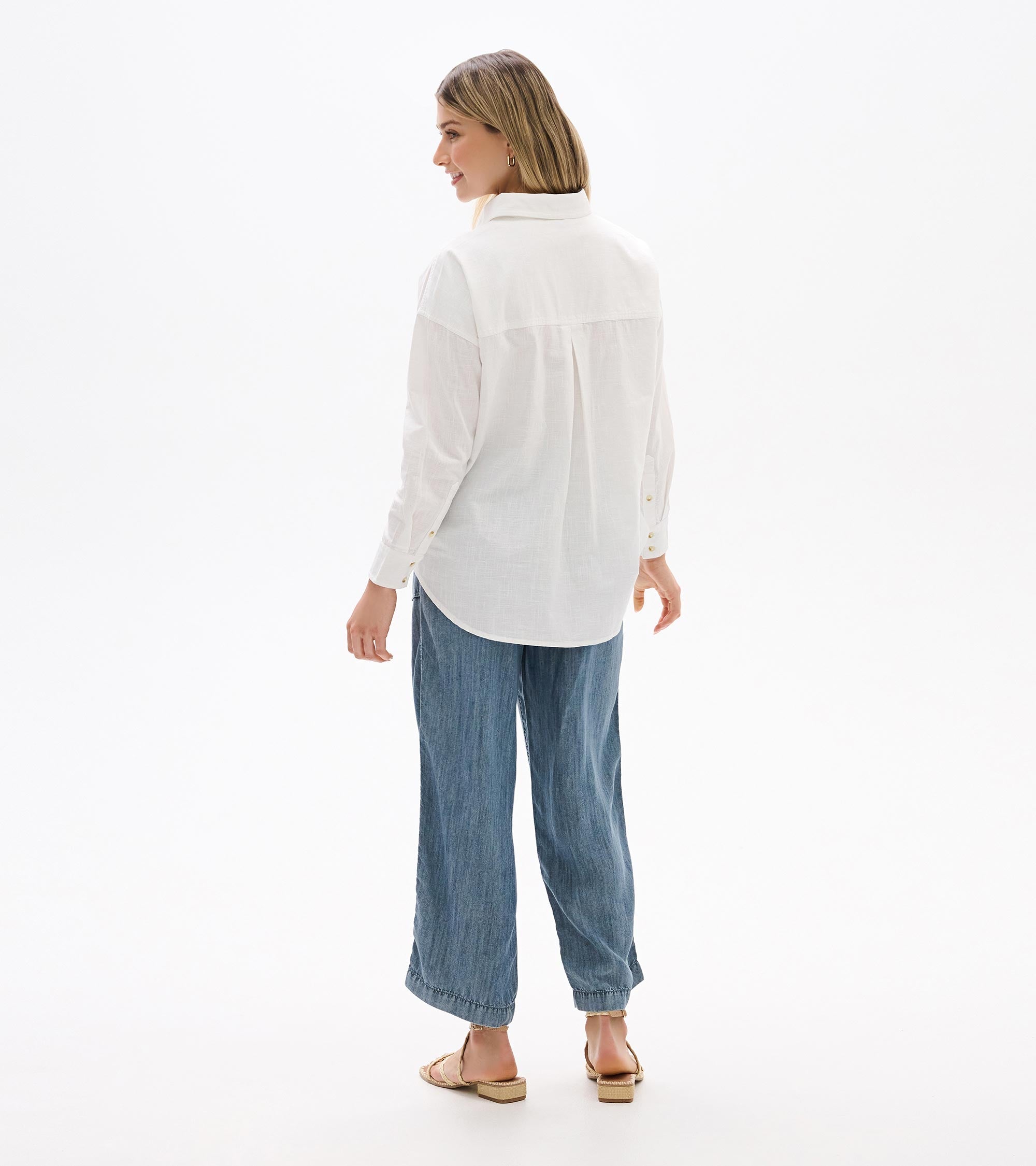 Relaxed Button Down - White | Hatley Discount Women