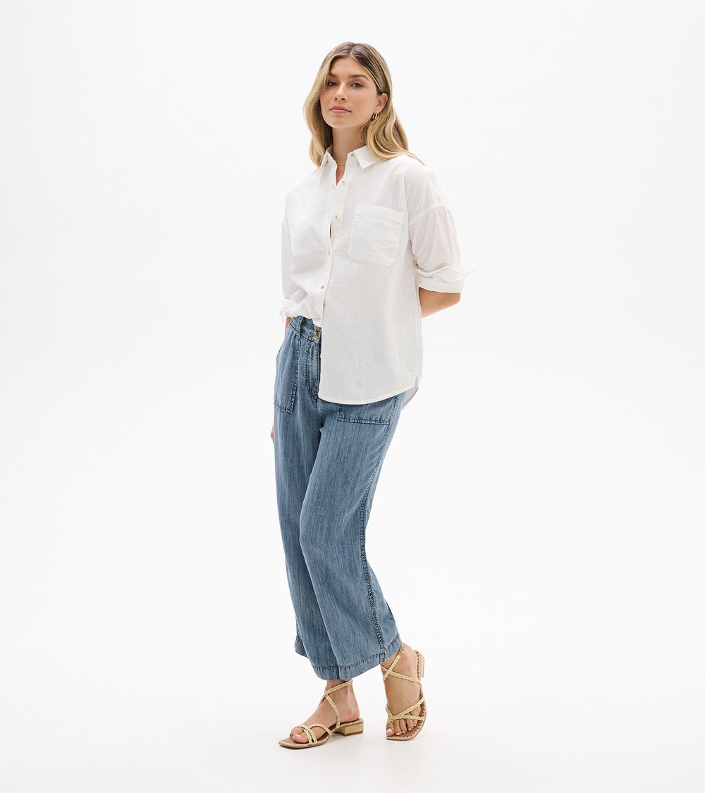 Relaxed Button Down - White | Hatley Discount Women