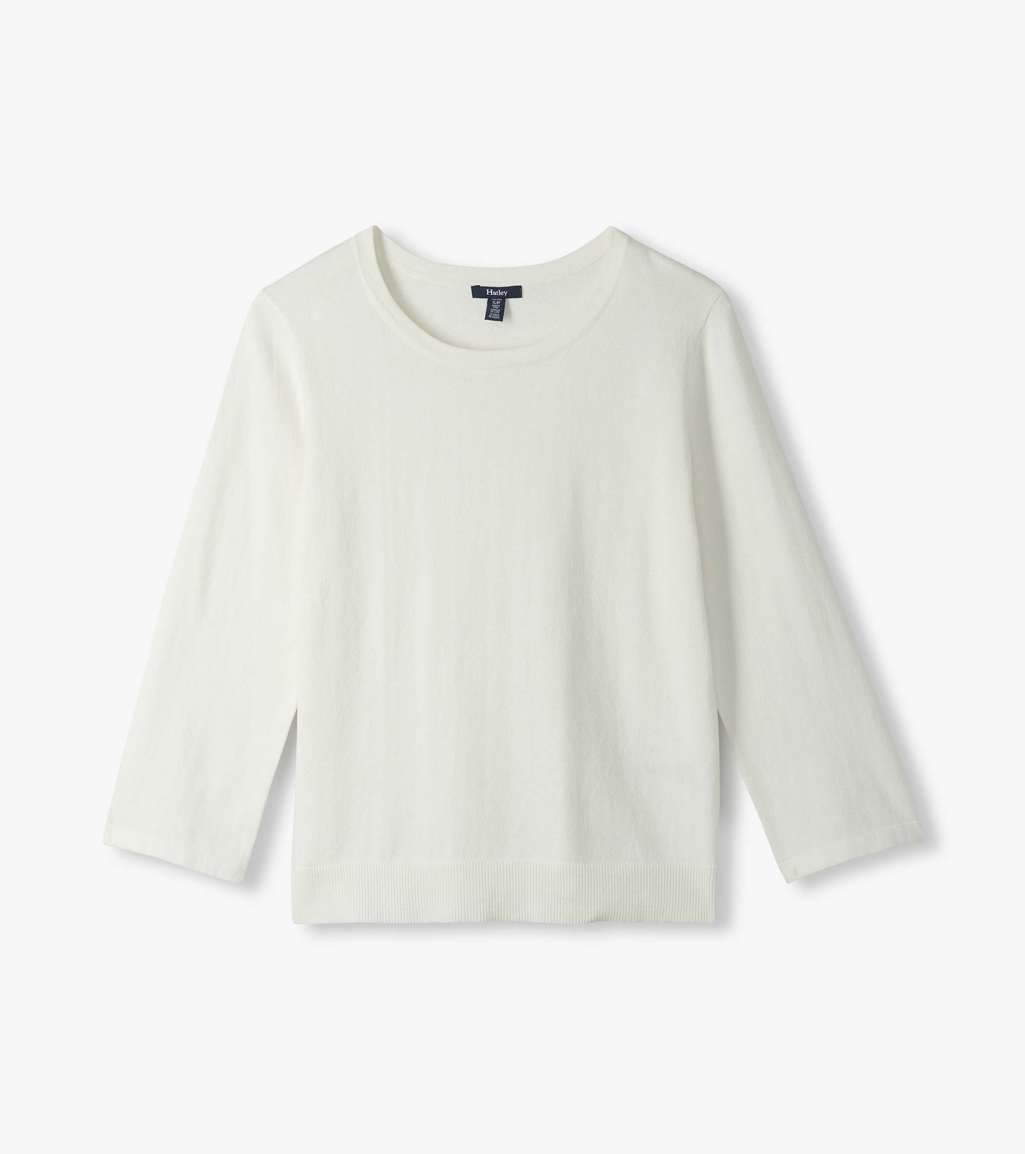 3/4 Sleeve Knit Top - White | Hatley Outlet Women